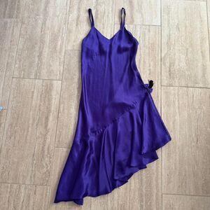 Vintage Y2K Victoria's Secret gold label Satin purple Whimsigoth Dress Sz M